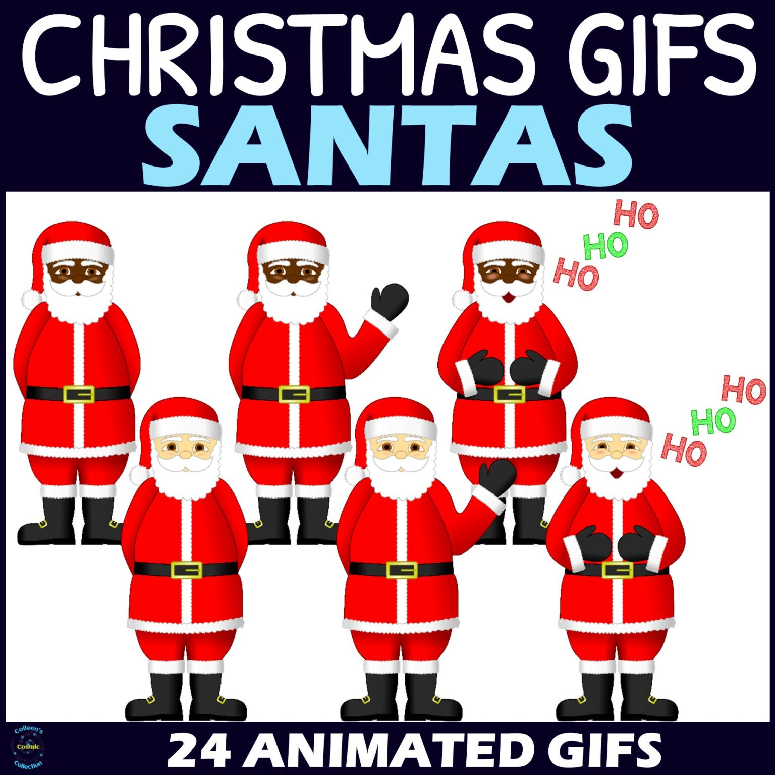 Christmas Santas GIFs Animated Christmas Clipart Made By Teachers
