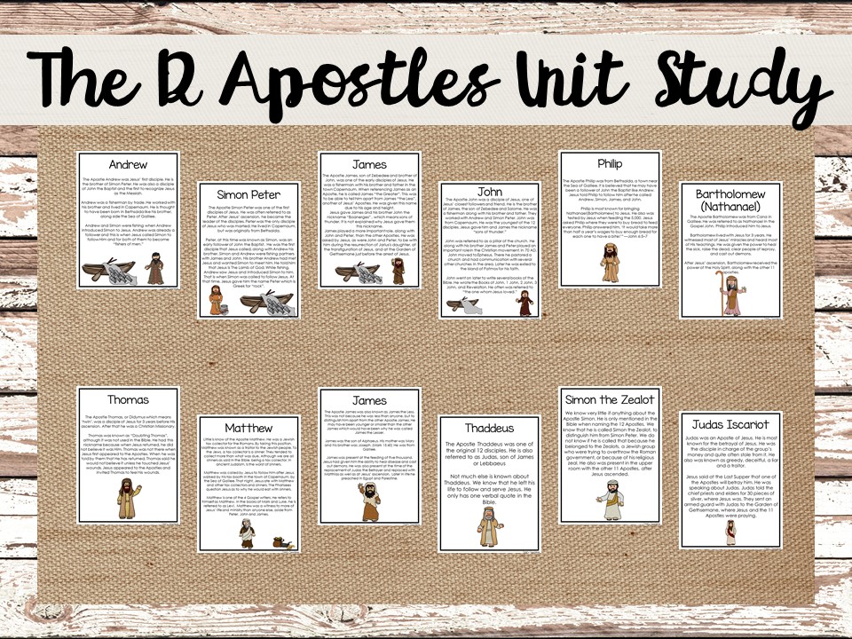 12 Apostles Unit Study Sets Worksheets Activities. | Made By Teachers