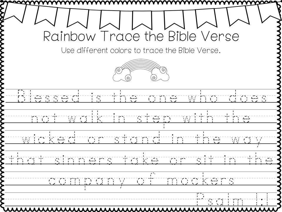 52 Psalms For Kids Bible Verse Trace And Color Made By Teachers