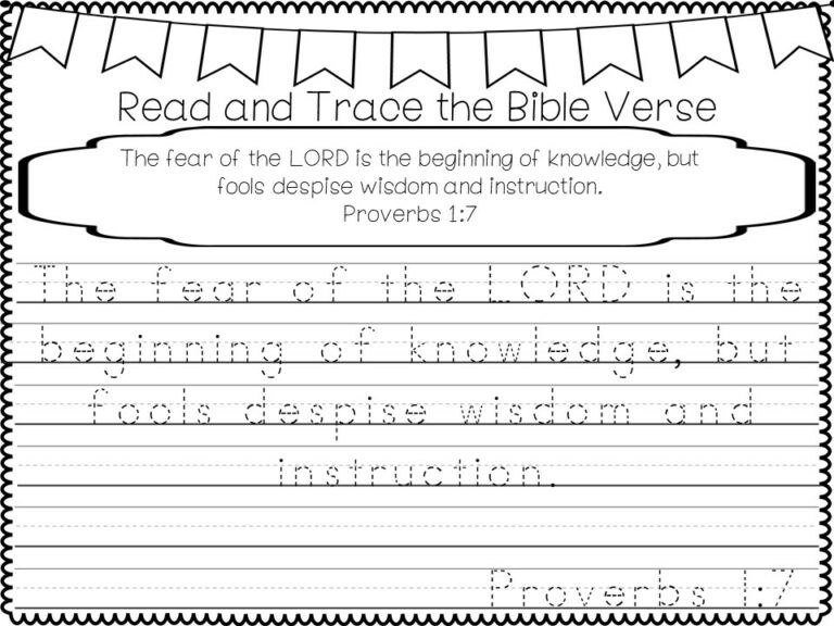 Proverbs for Kids-52 Bible Verse Trace and Color. | Made By Teachers