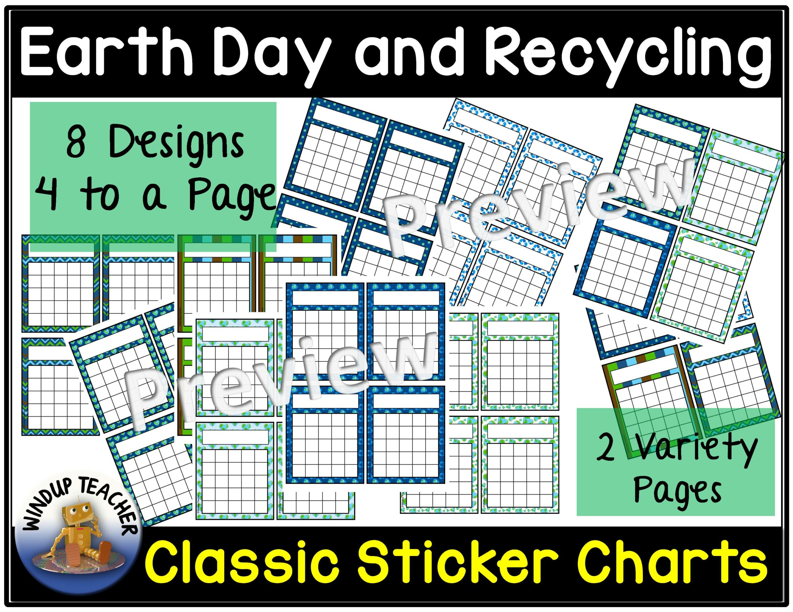 Earth Day Classic Sticker Charts - Made By Teachers