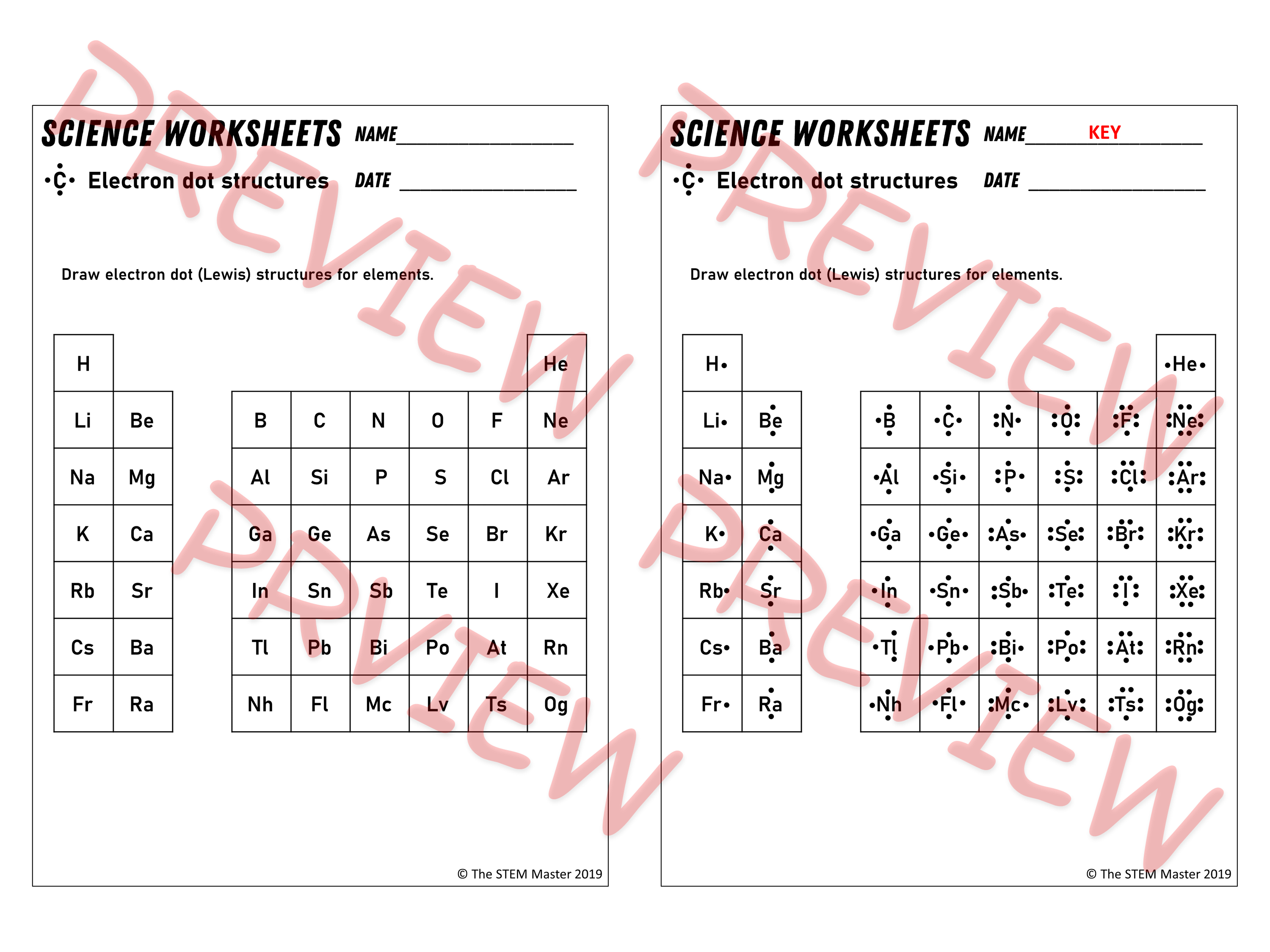 Lewis Dot Diagram Worksheet