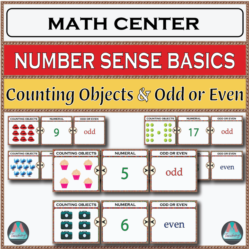 Math Center Counting Objects and Odd or Even Made By Teachers