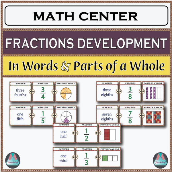 Fractions Math Center: In Words & Parts of a Whole | Made By Teachers