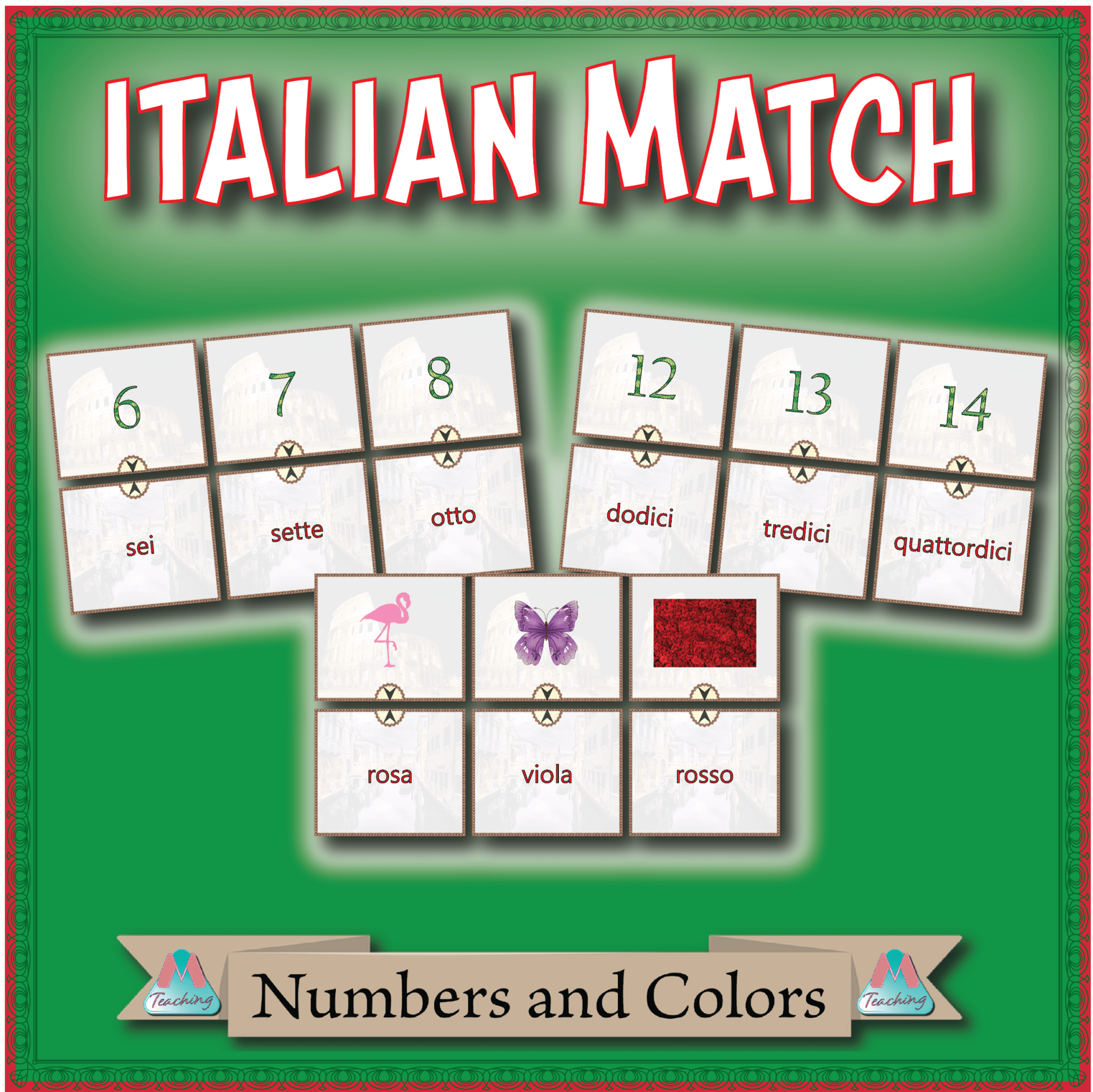Italian Match - Numbers and Colors - Made By Teachers