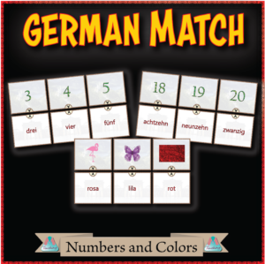 German Match - Numbers and Colors Printables