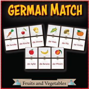 German Match - Fruits and Vegetables Printables