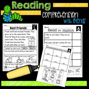 Reading Comprehension First Grade- Blends
