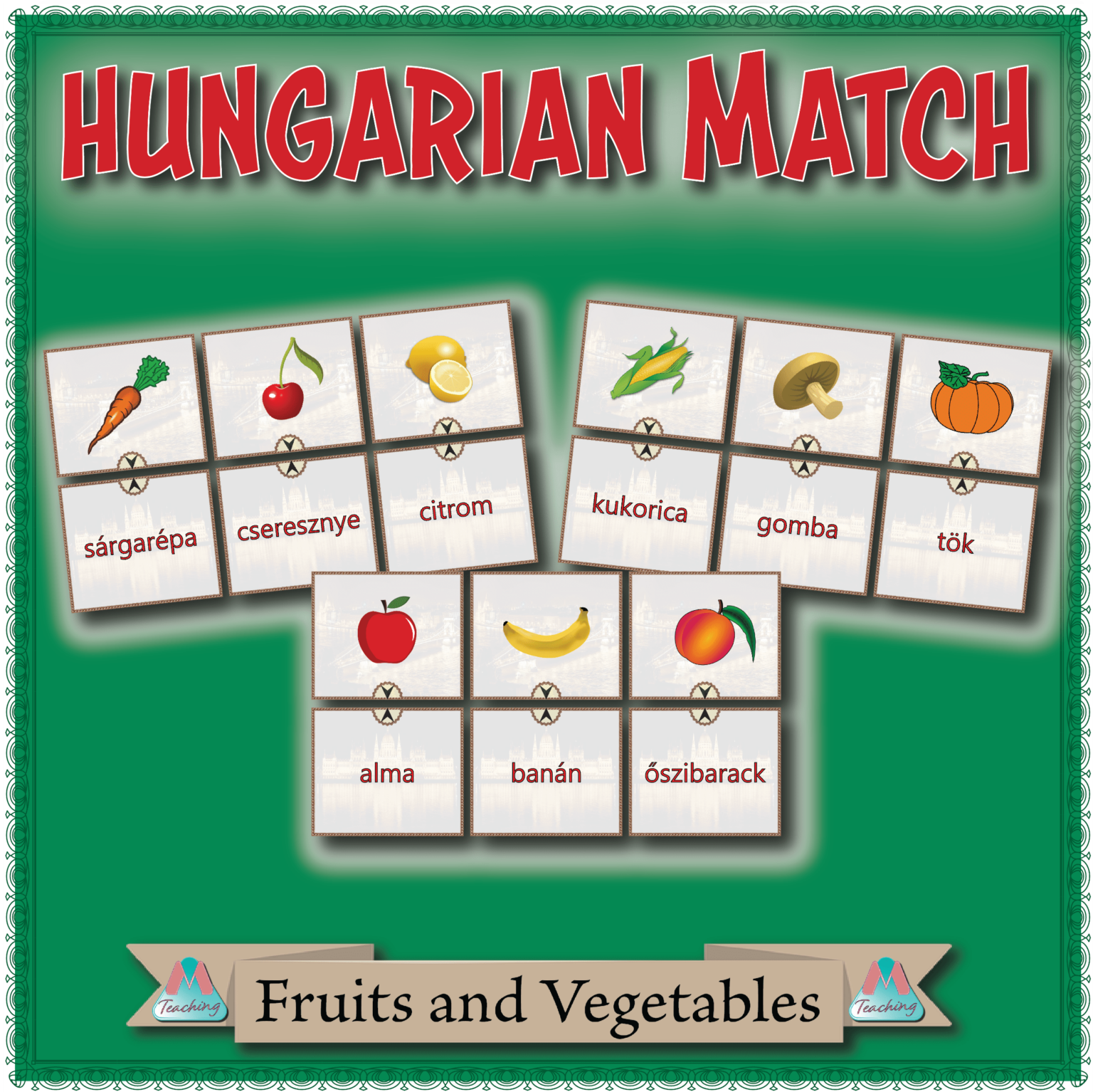 Hungarian Match - Fruits and Vegetables - Made By Teachers