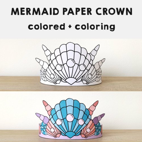 Mermaid Paper Crowns Headbands Coloring Craft - Made By Teachers
