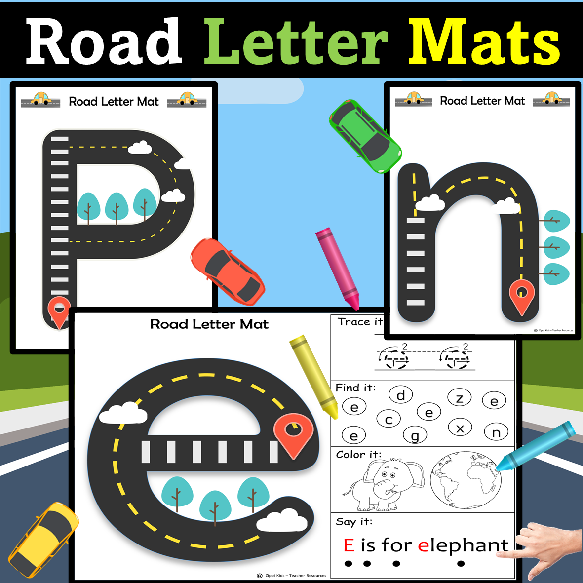 road activities mats for letters numbers shapes made by teachers