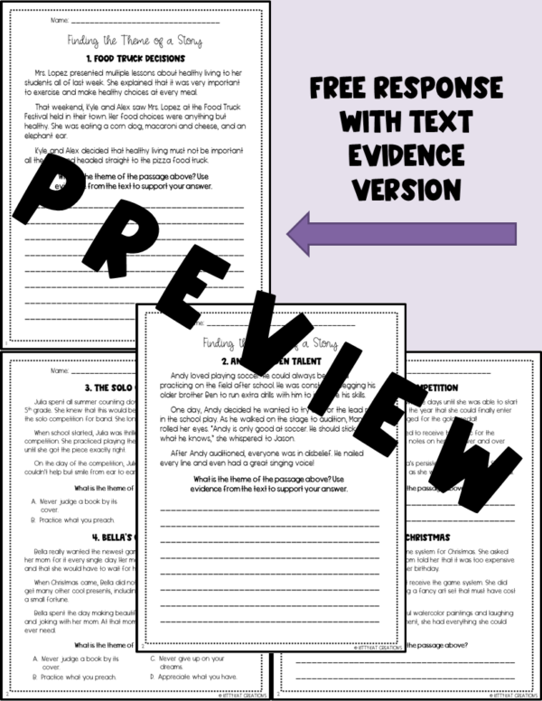 Finding the Theme of a Story Activities - Made By Teachers