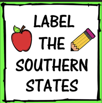 Label Southern States US Geography Worksheet