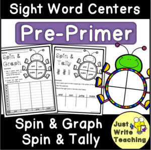 Pre-Primer Sight Words - Spin- Graph- and Tally