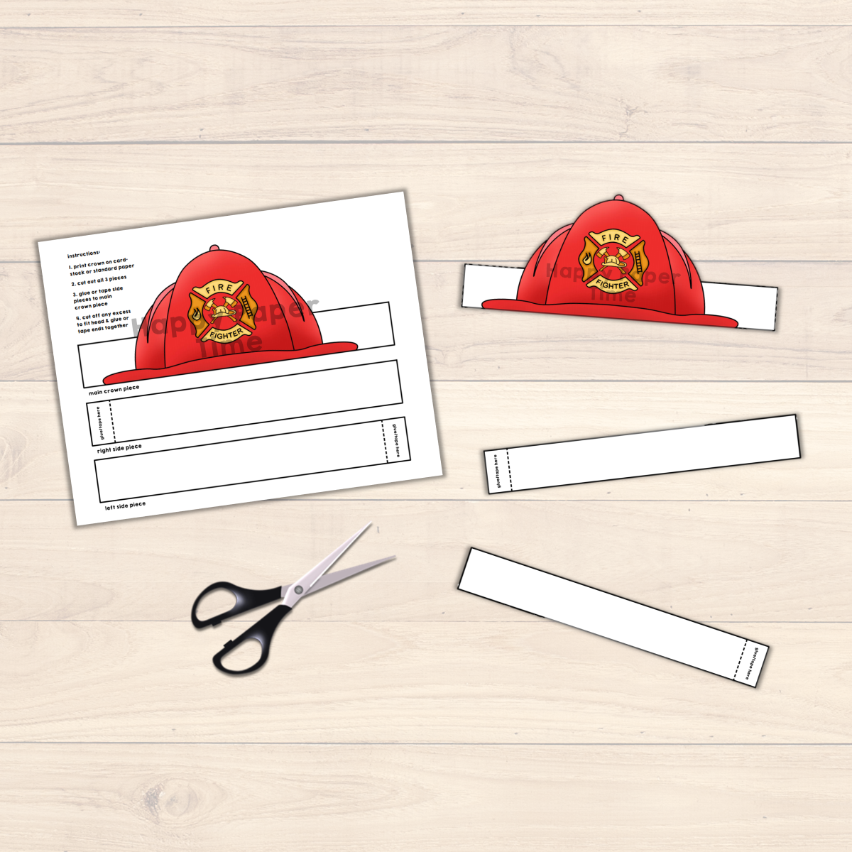 Firefighter Helmet Paper Crown Printable Craft Made By Teachers