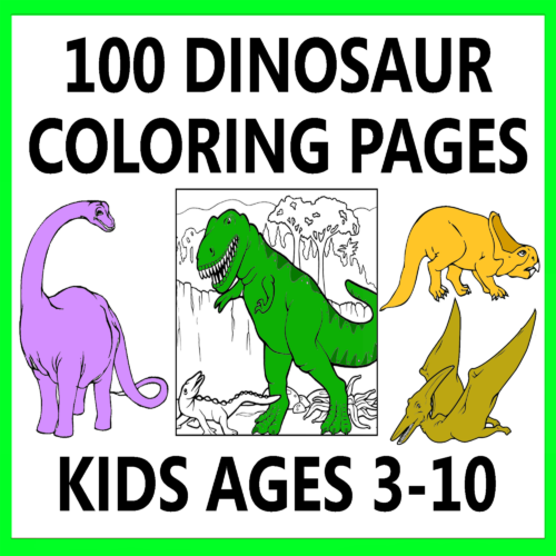 dinosaur coloring book 100 printable pages sheets made by teachers