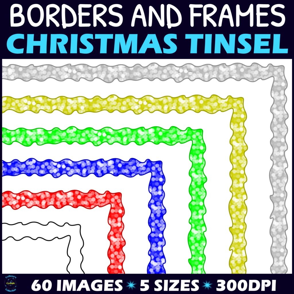 Christmas Tinsel Borders and Frames Made By Teachers
