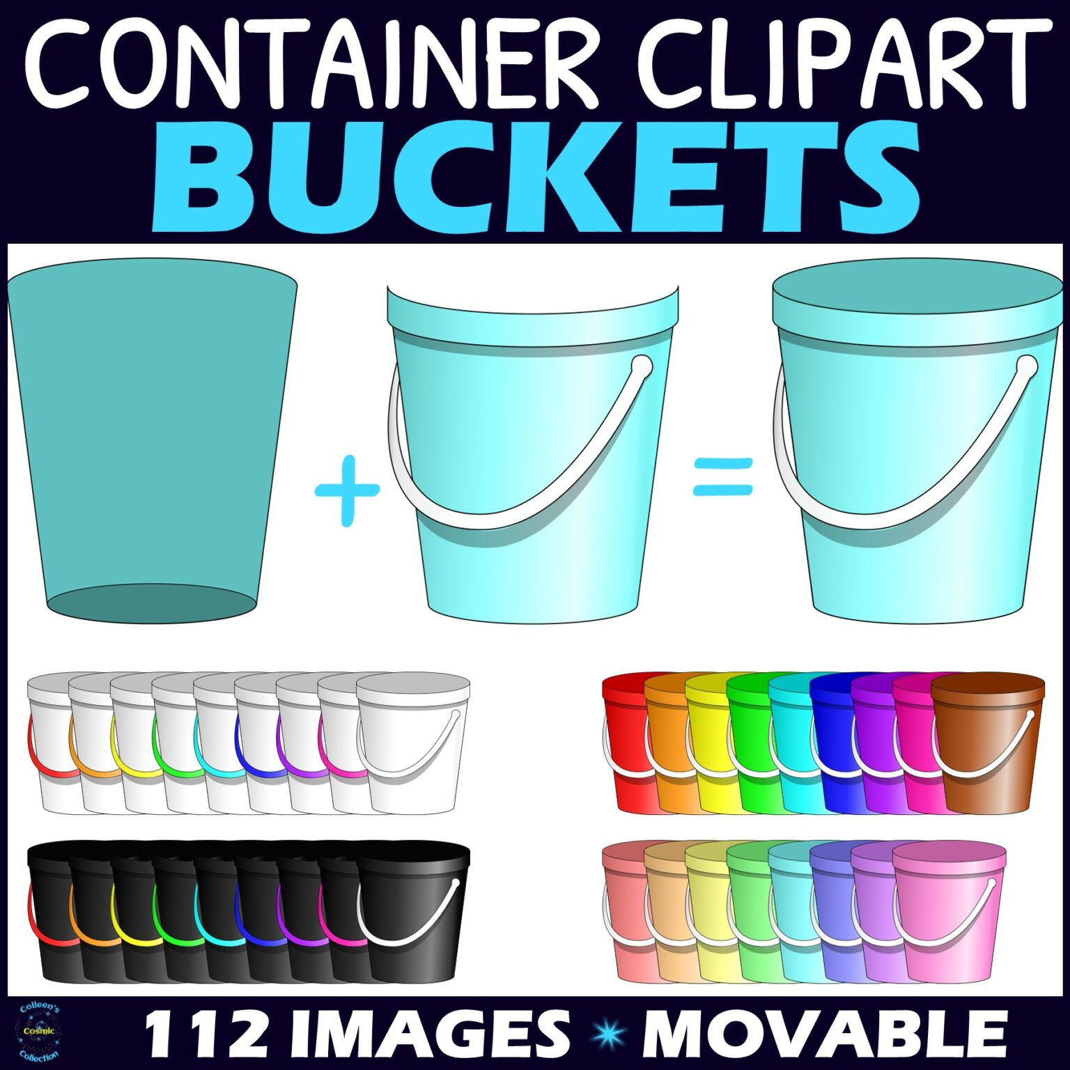 Rainbow Buckets Clipart Containers Beach Pails Made By Teachers
