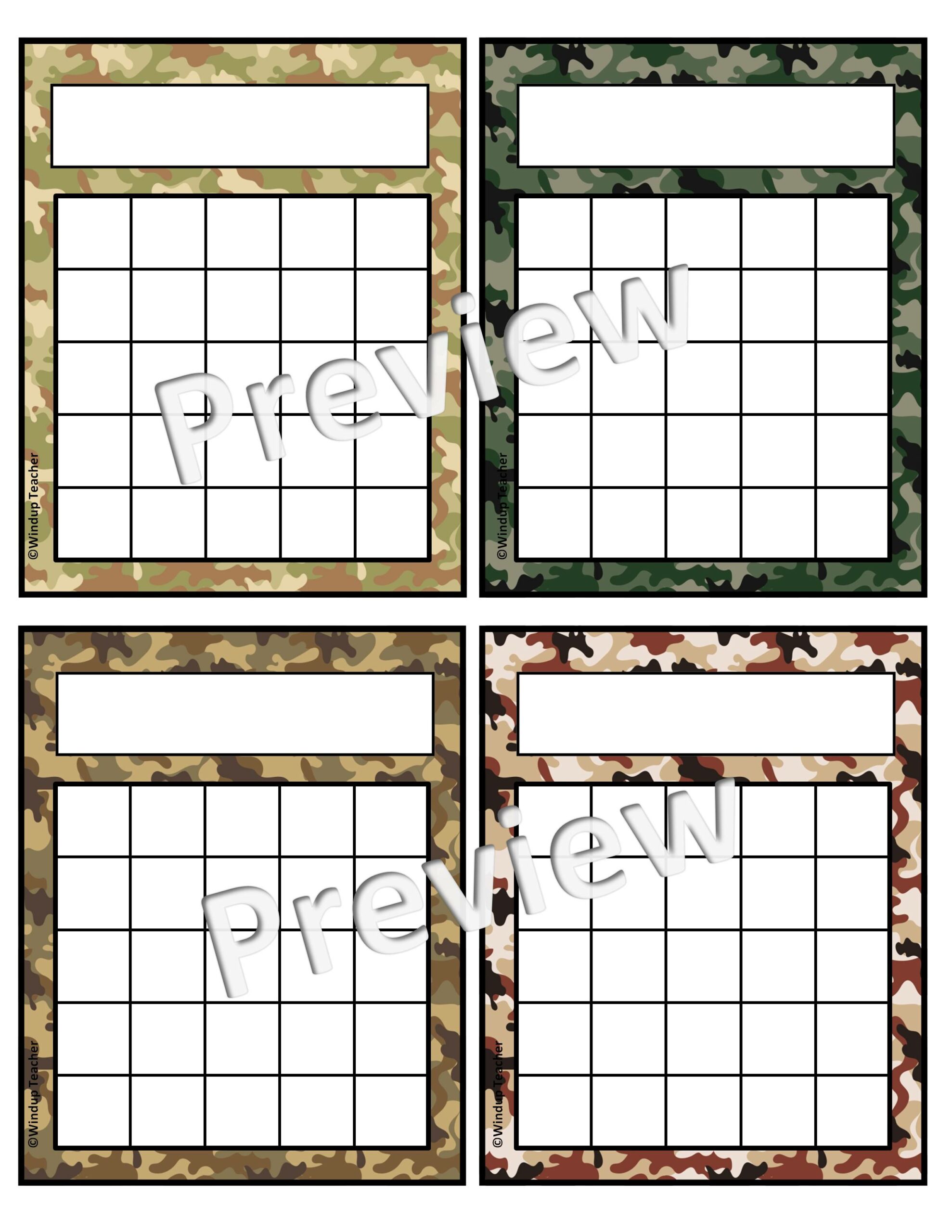 Camouflage Classic Sticker Charts - Made By Teachers