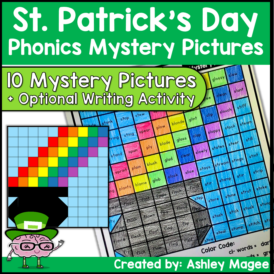 St. Patrick's Day Phonics Mystery Pictures Printable