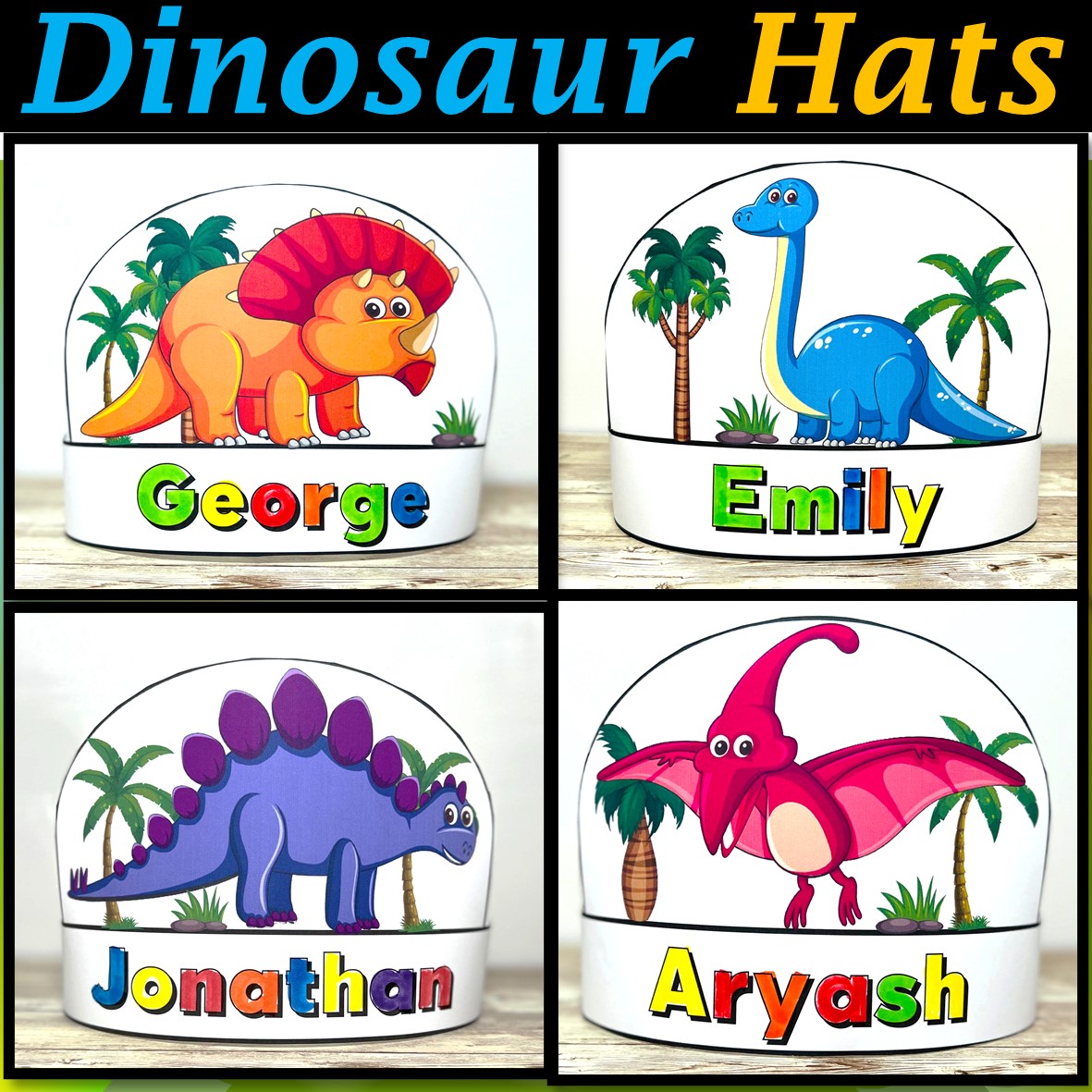 dinosaur hat crown dinosaur name craft activities made by teachers