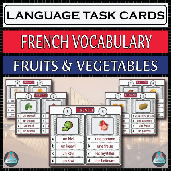 French Task Cards – Fruits and Vegetables Printable