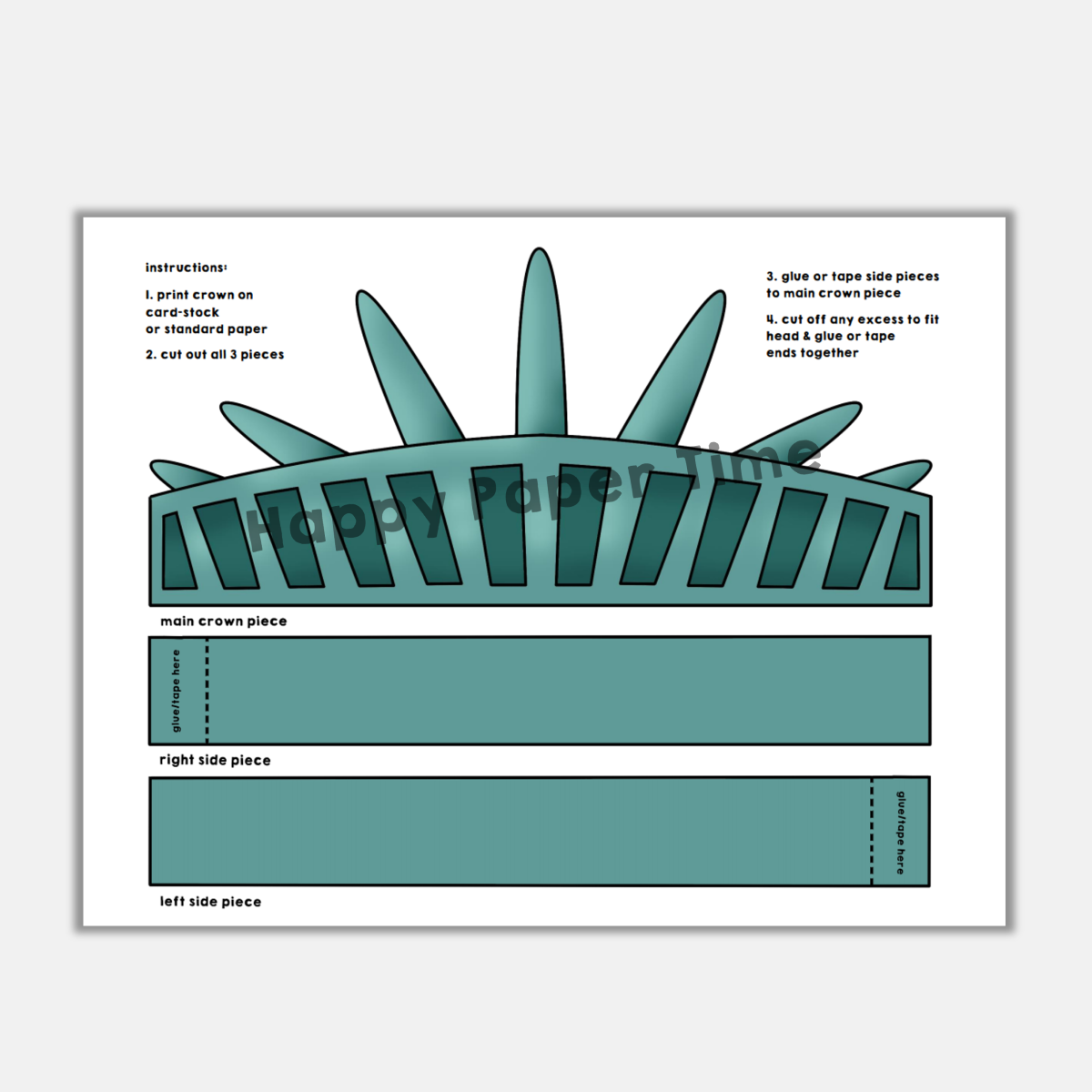 Statue Of Liberty Paper Crown Costume Craft Made By Teachers