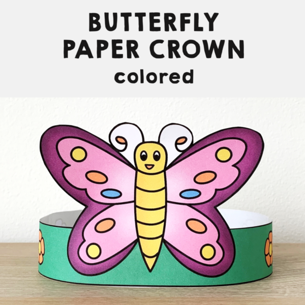 Butterfly Paper Crown Printable Costume Craft | Made By Teachers