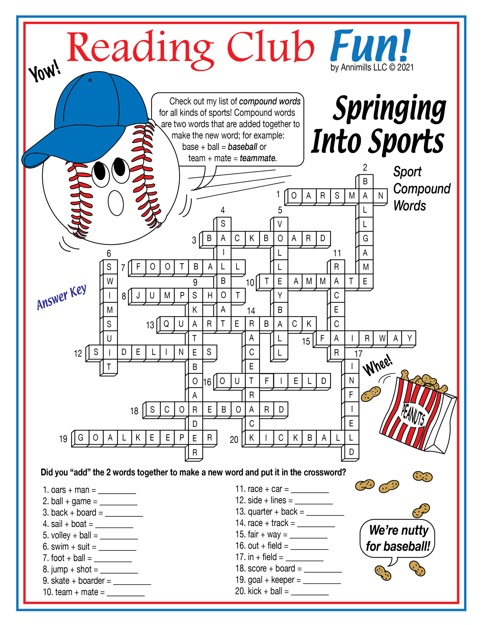 Spring Sports Compound Words Printable Crossword Made By Teachers