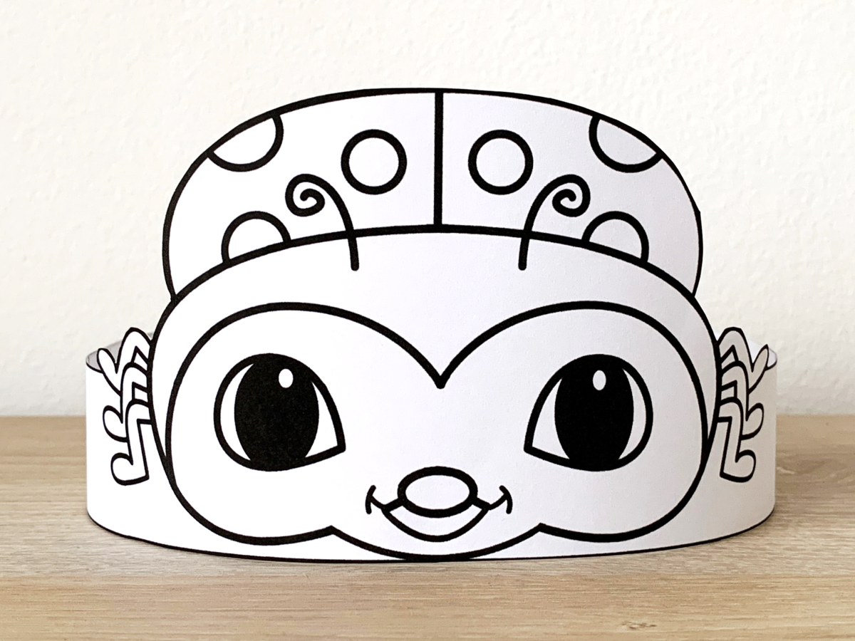 ladybug paper crown printable coloring craft made by teachers