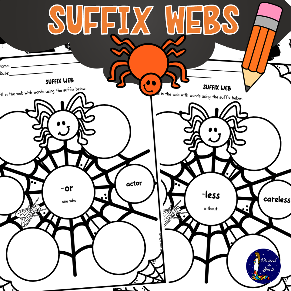 Suffix Webs Worksheets Printable