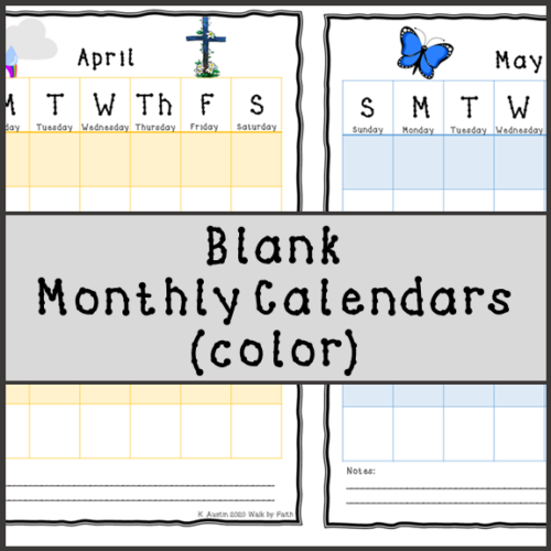 Monthly Calendars (in color) - Made By Teachers