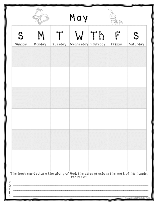 Monthly Calendars (black and white) | Made By Teachers