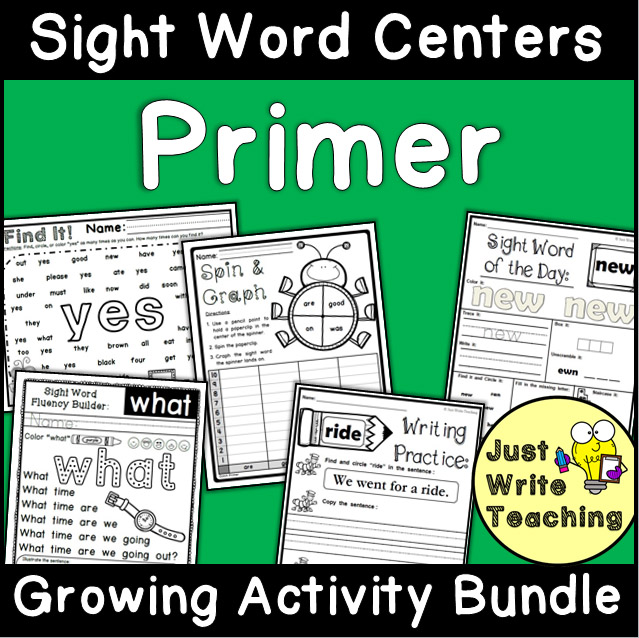 Sight Word Centers Dolch Primer Bundle
