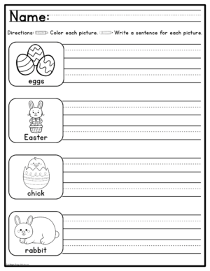 Simply Sentences - Easter - No Prep Sentence Writing Center or Practice ...