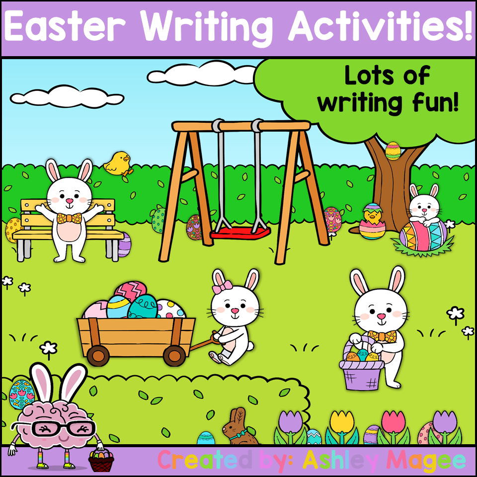 Easter Writing Activities for centers small groups whole class sub day