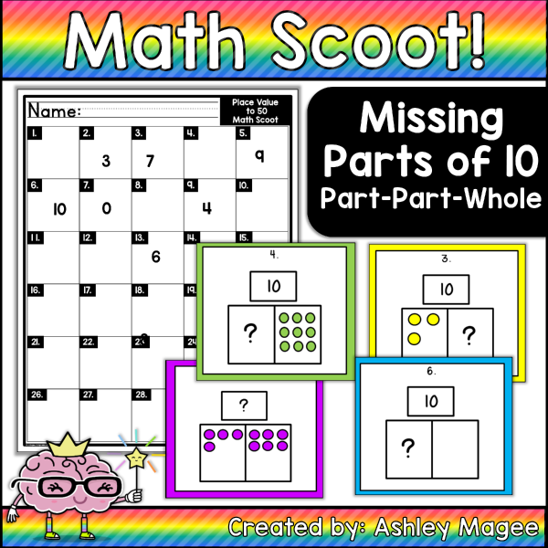 Math Scoot: Missing Parts of 10 (Part-Part-Whole)