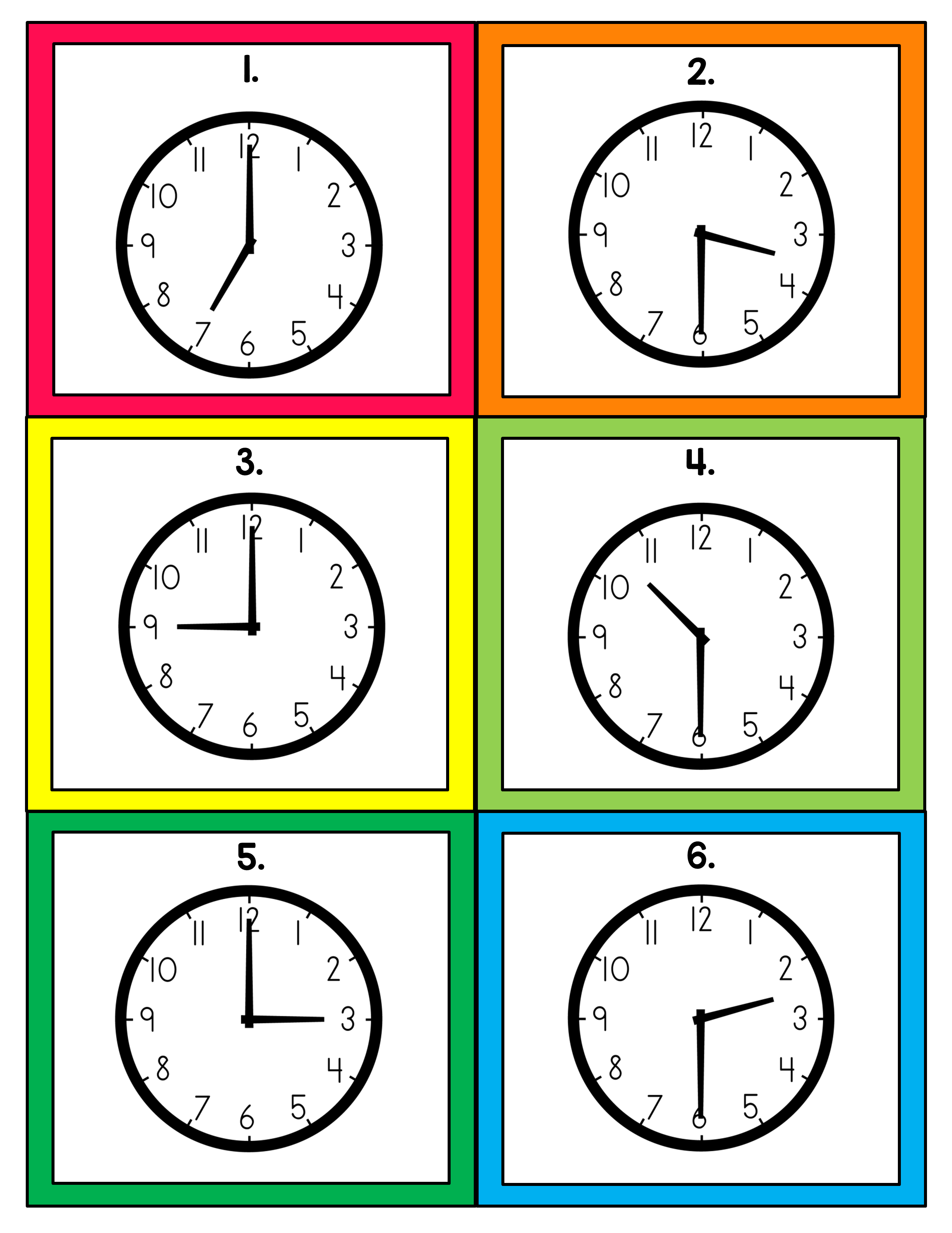 Math Scoot! Mixed Time to Hour and Half Hour (Reading Analog Clocks ...