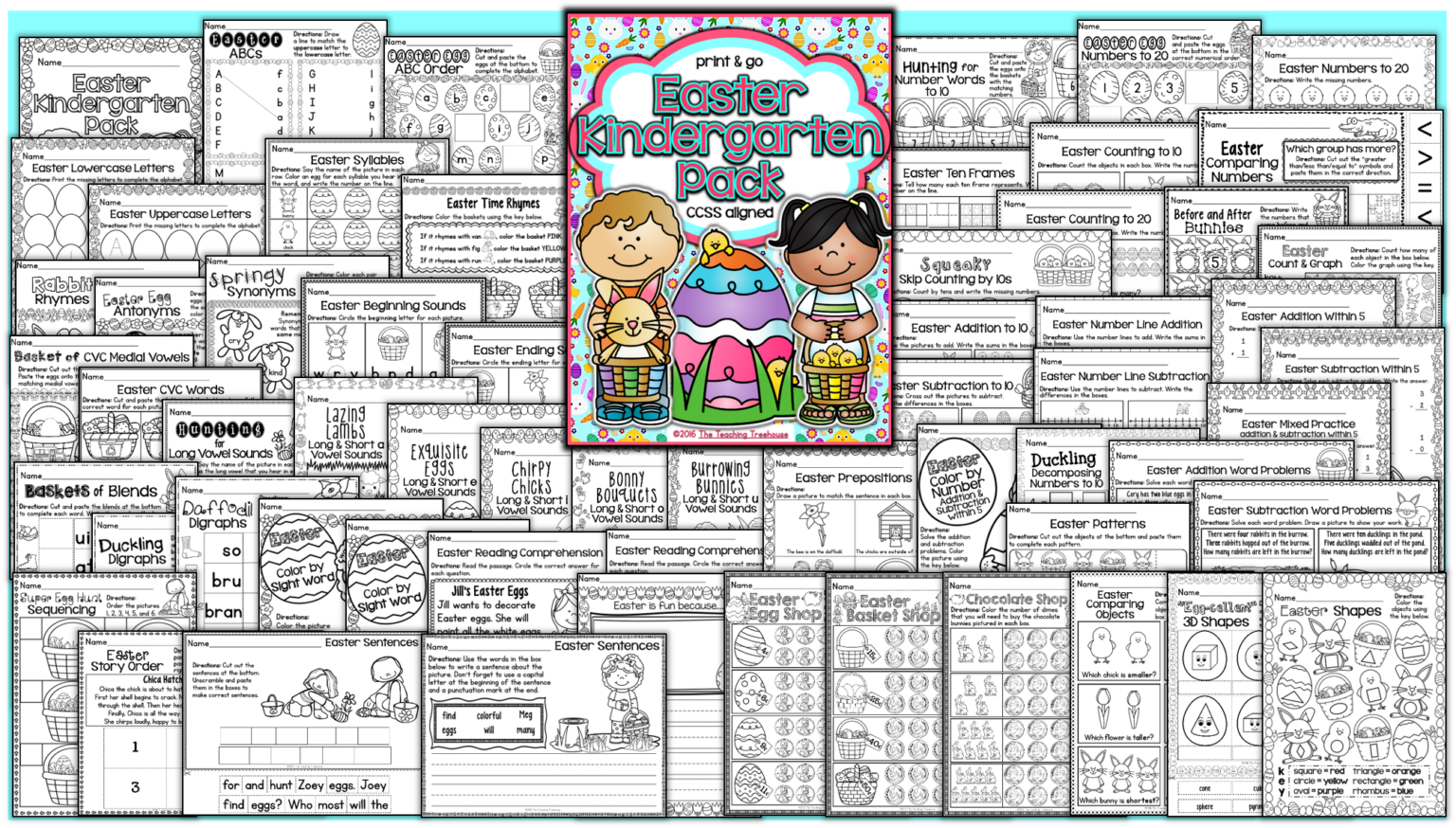 Easter Kindergarten Pack, No Prep, CCSS Aligned | Made By Teachers