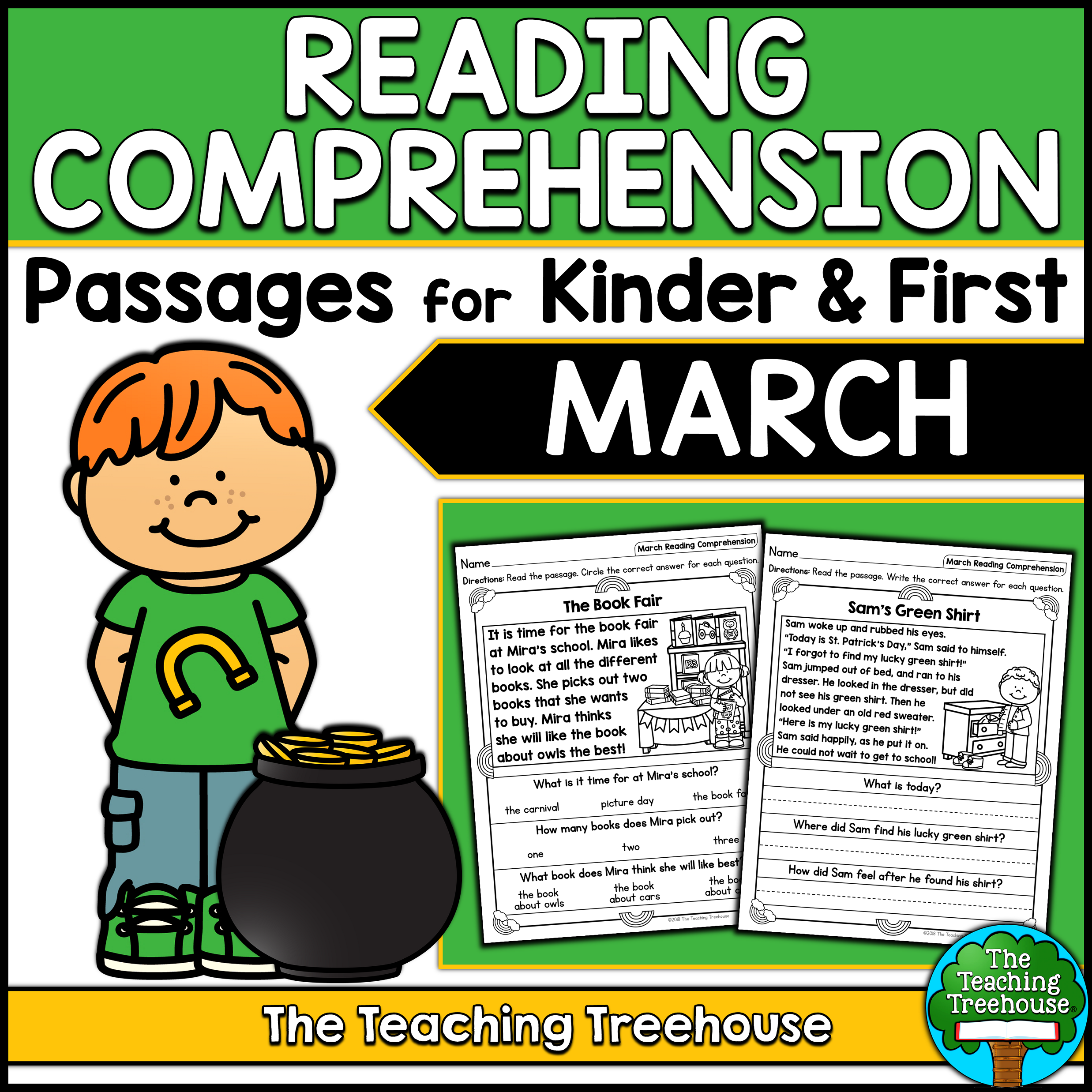 Kindergarten Reading Comprehension Passages Set 1 Freebie Reading