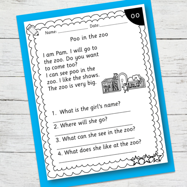 Reading Comprehension Book - RWI Set 2 phonics - Sounds and Stories ...