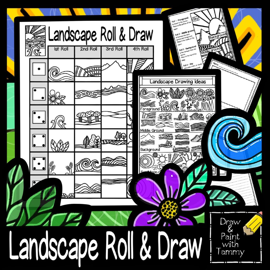 Landscape Roll and Draw Printable Art Activity Made By Teachers