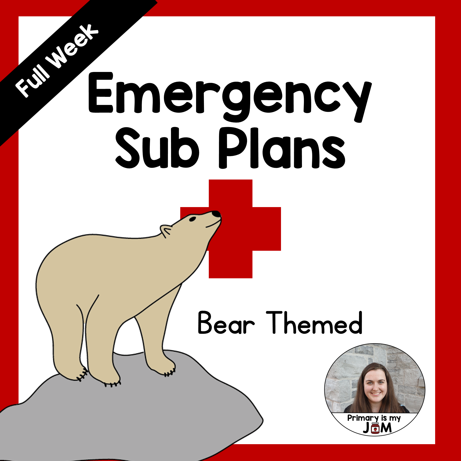 Emergency Sub Plans - Full Week Bear Themed Worksheets
