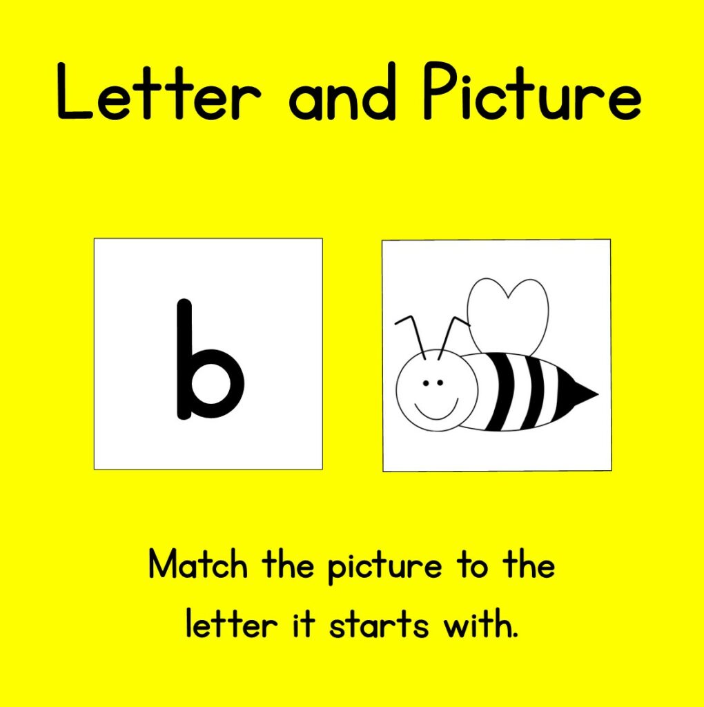 Beginning Letter Match Game - ink saving black and white | Made By Teachers
