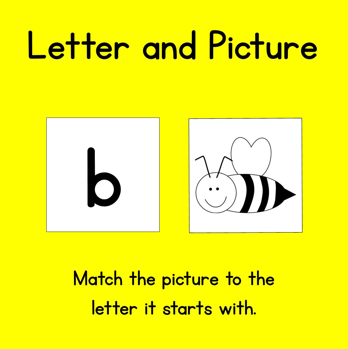 Beginning Letter Match Game - ink saving black and white | Made By Teachers