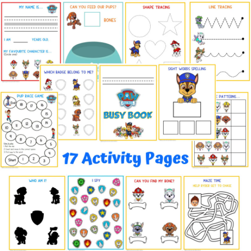paw patrol worksheets sight words patterns math