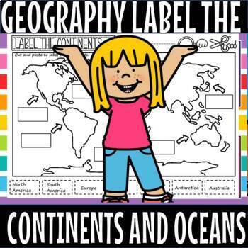 Maps Continents and Oceans Cut and Paste Worksheets