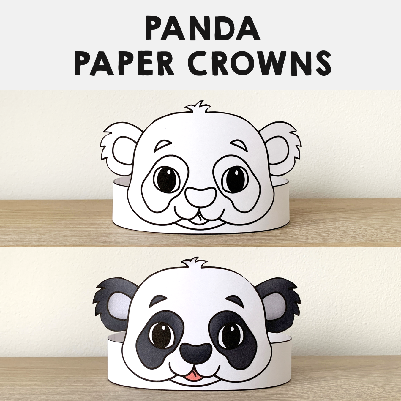 Panda Paper Crowns Printable Asian Animal Coloring Craft Lupon gov ph
