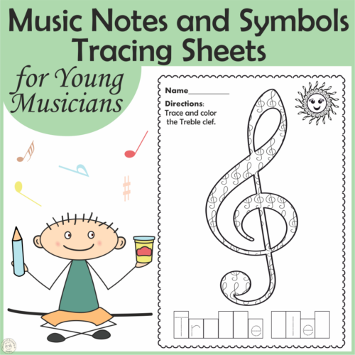 Music Notes and Symbols Tracing Sheets for Young Musicians | Made By ...