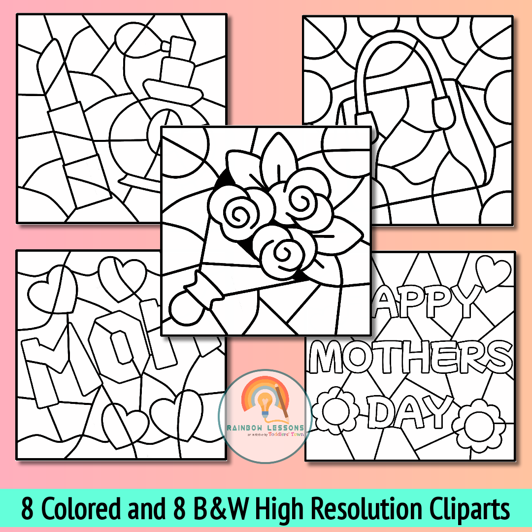 Mothers Day Color By Number Clipart | Mothers Day Clip Art | Mother's ...